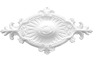 MARBET DESIGN 1 rosone da parete o soffitto, per ambienti interni, elemento decorativo in polistirolo, diametro: 59/31 cm, modello R-11