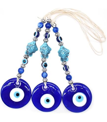 OYUUJII Boze Oog Ornament, 5 cm Blauw Boze Oog Amulet Muur