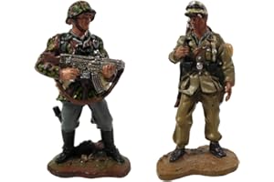 OPO 10 - Lotto di 2 soldatini di Guerra Tedeschi 1/32 60mm WW2 del Prado - LS31