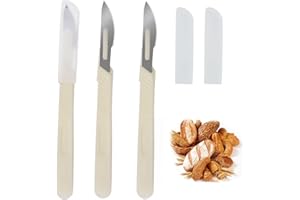 Ryaupy 3PCS Lame Boulange à Long Manche - Pâte et Bretzel Outil de Coupe - Boulanger Slashing Outil pour DIY Graver des Motifs Pain