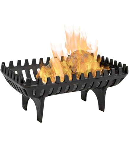 Vintage Old Antique Style Wrought Iron Fire Grate Basket Open Log Coal - View #4