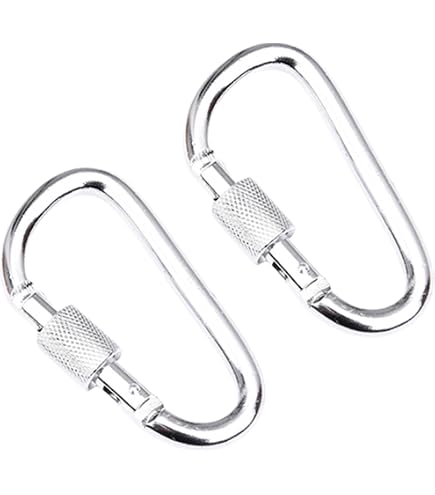 Lot De 10 Mousquetons En D En Alliage D'aluminium - Verrouillage à Vis, Multicolores - Pour Porte-clés, Camping, Randonnée - 3