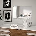 vidaXL Wall-Mounted Dresser Mirror – Rectangular, Silver, Modern-style Glass Mirror for Bedroom, Dressing Room, Living Room, 60x40 cm