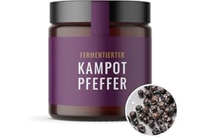 ‎HENNES FINEST Fermentierter Pfeffer aus Kampot 50 g Glas Kampot Pfeffer fermentiert, Fermentierter Pfeffer aus Kambodscha, echter Gourmet Pfeffer, Pfefferkörner ganz aus fairer Erzeugung