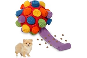 AFANEEP Schnüffelball für Hunde, Schnüffelteppich Schnüffelspielzeug, Interaktives Hundespielzeug Intelligenzspielzeug Futterball Geruchstraining für Kleine Mittelgroße Hunde Haustier (Rot und Regenbogen)