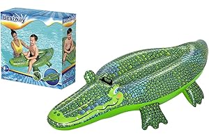 BESTWAY - Boa Gonfiabile - 41477 - Grigio - Vinile - 153 cm x 71 cm - Giocattolo per Bambini e Adulti - Gioco all'aperto - Piscina - Cavalcabile - Maniglia - XXL - A partire dai 3 anni