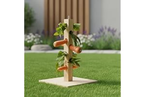 Melko Futterbaum Kaninchen Futterspender 45 cm hoch Nagerbaum Nagetiere Futterstation mit Erdspieß Futterraufe