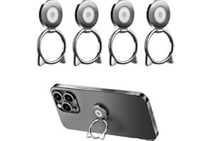 CAISYE Regulowany pierścień na telefon komórkowy, 4 sztuki, pierścień na telefon komórkowy dla kota, smukły uchwyt na telefon z obrotem o 360°, kompatybilny z innymi smartfonami