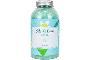 Sels de Bain Monoï 450g - Relaxation Détente, Spa à la Maison, Soin Corps - Sels de Bain Relaxant Muscle Naturel, Bien Etre - Pour Adulte et Enfant - French Tendance