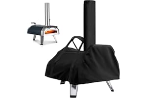 AXPQHL Funda para Horno Pizza,La Cubierta de Horno de Pizza está Hecha de Tela Oxford 600D,Bolsa de Transporte para Horno de Pizza Negra Resistente a la Lluvia y al desgarro,82×51×33cm