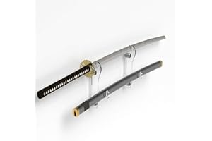 seawe Schwerthalter, Verstellbarer Acryl-Wandhalter Samurai Sword Display Stand Schwerthalter Für Katana Wakizashi Und Standard Swords Samurai Sword Hanger Holder Rack (Transparent)