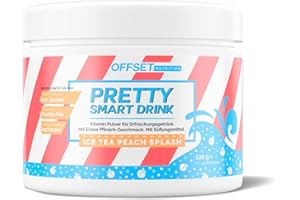 ‎OFFSET NUTRITION Pretty Smart Drink Ice Tea Peach Splash by OFFSET Nutrition, Sugar-Free Drink Powder with 12 Vitamins & Minerals, 0 Calories Per Serving, with Fruity Iced Tea Peach Flavour, 40 Servings