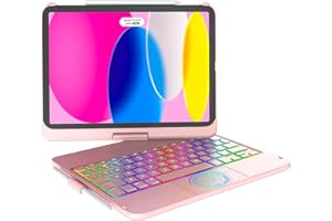 KARFUN 10.9" Funda Teclado iPad 10 Generación/11 Generación, Funda iPad A16 2025, Española, uz de Fondo de 10 Colores y Cubierta Protectora rotativa de 360 ​​°, Touchpad Inteligente