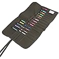 Hilitand Oil Brush Case Larger 30 Holes Roll Up Canvas Paint Brush Bag Artist Draw Pen Watercolor Oil Paint Brush Holder