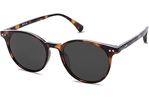 ‎SOJOS SOJOS Polarisiert Runde Sonnenbrille Damen Herren UV400 Schutz Vintage Runde Kleine für Schmales Gesicht MAY SJ2113