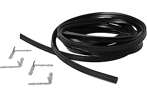 vhbw Uniwersalna uszczelka do piekarnika, 3 m, z hakiem kątowym, zestaw montażowy kompatybilny z piekarnikiem i kuchenką – uszczelka do drzwi piekarnika