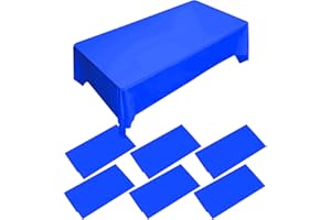 ZERITLOLEN 6 Packs 137x274cm Blue Plastic Table Cloth,Large Blue Party Disposable Table Cloths Christmas Table cover,Tablecloth Party Table Decorations for Party, Xmas,Picnic,Dining,Kids Birthday Tablecloths