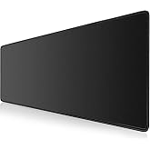 Klasse Pro Black Edition - Dikişli Kenar 70x30, 90x40, 100x50 ve 120x60 cm Oyuncu Gaming Mouse Pad (Siyah, 90x40 cm)