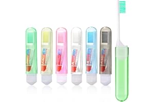 HAMKU Lot de 6 brosses à dents de voyage pliables Brosse à dents de voyage, brosse à dents de voyage pliable, brosse à dents souple pour les déplacements, le camping, les voyages