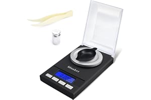 Muaket Feinwaage, 50g / 0.001g Feinwaage, Electronische Digitalwaage mit LCD Display, Professionelle Milligramm Waage, Taschenwaage, Laborwaage, Goldwaage, Briefwaage, MG Waage