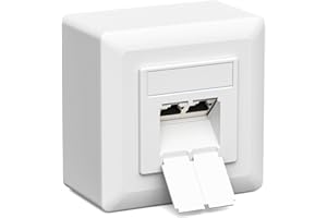 iwillink Cat7 Netzwerkdose 2 Port - 10 Gigabit Geschirmt LAN Steckdose - Netzwerkdose Aufputz/Unterputz Universal - POE+ - Kompatibel CAT7 CAT6 CAT6A - Weiß‌