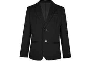 Nyeemya Blazer para Niños Formal Slim Fit Chaqueta de Traje Recto de Manga Larga Abrigos Traje de Novio para Boda Ceremonia Fiesta Outfits