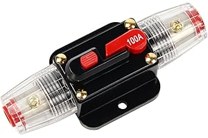 Latinaric 12 V–24 V DC, Auto Audio-Inline-Leistungsschalter mit manueller Rückstellung, Wechselrichter-Sicherungsschalter, 20 A/30 A/40 A/50 A/60 A/80 A/100 A/150 A