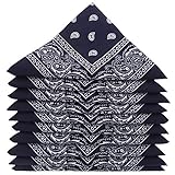 Materia: 100% Algodon KARL LOVEN Lote de 20 bandanas 100% Algodon Paisley Panuelo Cabeza Cuello Bufanda (Juego de 20, Azul marino)