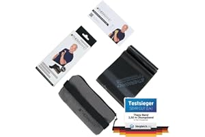 ARTZT - QUALITY SPORTS AND HEALTH EQUIPMENT TheraBand 2,50m inkl. Türanker + Tasche | Widerstandsbänder | Terrabänder | Gymnastikband | Fitnessband | Stretchband | Heimtraining, Krafttraining, Rückenübungen, Therapie, Reha | 100% Naturlatex