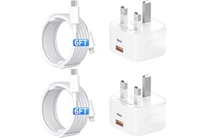 SANYEYE iPhone Charger, 2Pack [MFi Certified] 20W USB C and USB Wall Charger Dual Port Fast Charger Plug Adapter with 6FT iPhone Fast Charger Cable for iPhone 14/13/12/11/Pro/Pro Max/XS/X and More