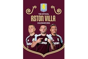 2026 CALENDAR ASTON VILLA FC MONTH TO VIEW A3 WALL CALENDAR OFFICIAL PRODUCT