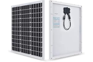 Renogy Panneau Solaire 50W 12V Module Mono PV, Chargeur pour Camping-car, Jardin, Bateau, Caravane et Applications Hors Réseau