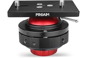 PROAIM Podstawa poziomująca do aparatu. W zestawie Mitchell i uchwyt podstawy 3/8 cala. Ładowność do 30 kg/66 funtów. Obrotowa o 360° z nachyleniem do 27°. (P-LB1-01)
