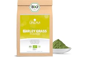 ‎LINEAVI LINEAVI Gerstengras Pulver Bio 1000g, fein gemahlene Gerstengras in Bio-Qualität, milder, heuartiger Geschmack mit frischem Aroma