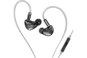 EZ EAR Kbear Xuanwu Auriculares In-Ear HiFi Dynamic Dynamic In Ear Monitor IEM con micrófono Cable de Plata y Plateado para Plateado para Pop, Folk, Jazz, ACG (Pistola, micrófono)