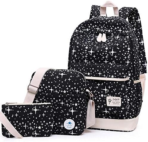 school bag men and women student printing High capacity backpack Waterproof Anti-theft canvas Mother Backpack Can be put 13 inches computer , black