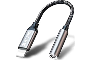 GlatJiBo Headphone Jack Adapter for iPhone, Converter for Lightning to 3.5mm Aux, Earphone Dongle Audio Adaptor Fit with iPhone 14 Pro Max/14 Pro/14/13/12/11/SE/X/XS/XR/8, Music Control
