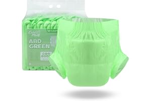 ‎CUTIEPLUSU CutiePlusU Windeln für Erwachsene 10 Stück Einweg-Inkontinenz-Slips mit Schlaufen für Damen und Herren, Maximale Saugfähigkeit über Nacht – Grün (Große 37"-47")