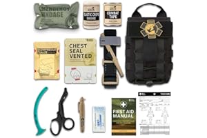 RHINO RESCUE IFAK, Molle Trauma Kit, First Aid Kit, EMT Tactical Pouch, Haemorrhage Control for Military Combat, Camping, Hiking (Black)