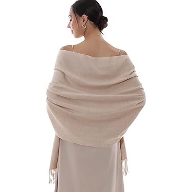 Écharpe Pashmina Femme Double Face Fleurie - Châle Léger, 190x70cm, Tissu Doux, Multisaison