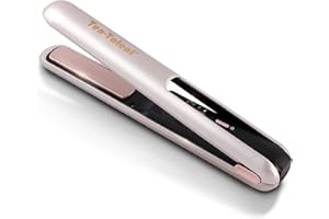 Ten-Tatent Cordless Hair Straighteners Ceramic Flat Iron Wireless Mini Portable USB Rechargeable Travel Straightener 3 Heating Modes Fast Heat up Rosegold