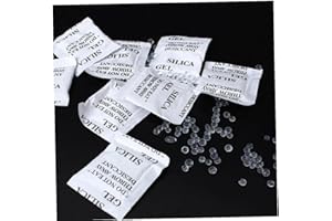 AYRSJCL 50packs Absorbentes Húmedos Sobres Sílice No Tóxico Gel Sílice Desecante Deshumidificador Para Ropa Vestimenta Ropa Almacenamiento Alimentos Herramientas Cocina