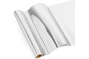 IModeur Metaliczny, chrom, srebrny, winylowy ploter, 30,5 x 125 cm, folia do plotera, srebrna folia winylowa, do samodzielnego wykonania, prezent urodzinowy