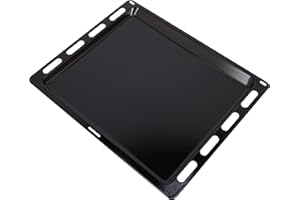 sparefixd Plaque de cuisson en émail noir pour four Bosch 44 x 37 cm
