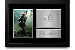 HWC Trading FR A4 Jennifer Lawrence The Hunger Games - A4 Framed Regali Stampati Autografo Firmato Immagine Per Gli Appassionati Di Memorabilia Di Film - A4 Incorniciato