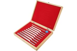 NIKOU Set di strumenti medici in alluminio per diapason, set di strumenti per terapia con vibrazioni in alluminio, confezione da 9