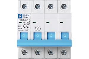 ELEKTRONOVA Interruttore Magnetotermico trifase 4P 32A C32 6kA – 4 Moduli DIN – 380V