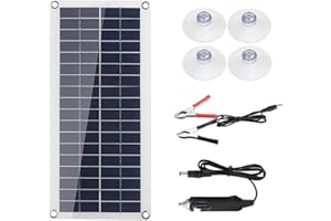 RANRAO 50W Solar Panel Kit, Tragbares Solarpanel, 12V Trickle Ladegerät Wartung Boot RV Auto, Spannungsregler Polykristallines Silizium Notstromversorgung für Wohnmobil Trailer Boot