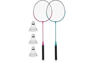 NOBILE LOVELYCARE Set badminton completo 2 racchette 3 volani kit racchetta badminton principianti bambinin e adulti colori random