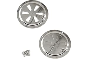 ZERNIPLE Ø5 Inch 316 Stainless Steel Round Air Vent Grille Cover Circular Ventilation Cover (2 Pieces)